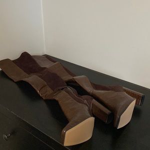 Tall Over the Knee NWOT Aldo Chocolate Brown Heeled Boots Size 8 Women